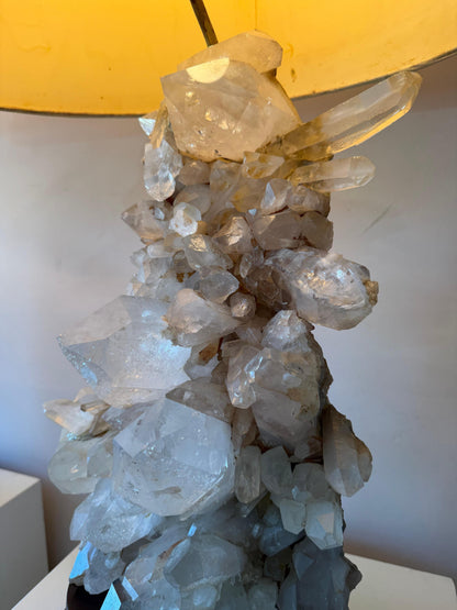 Frisman Vintage A Pair of Carole Stupell Rock Crystal Lamps With Original Shades ca' 1950's