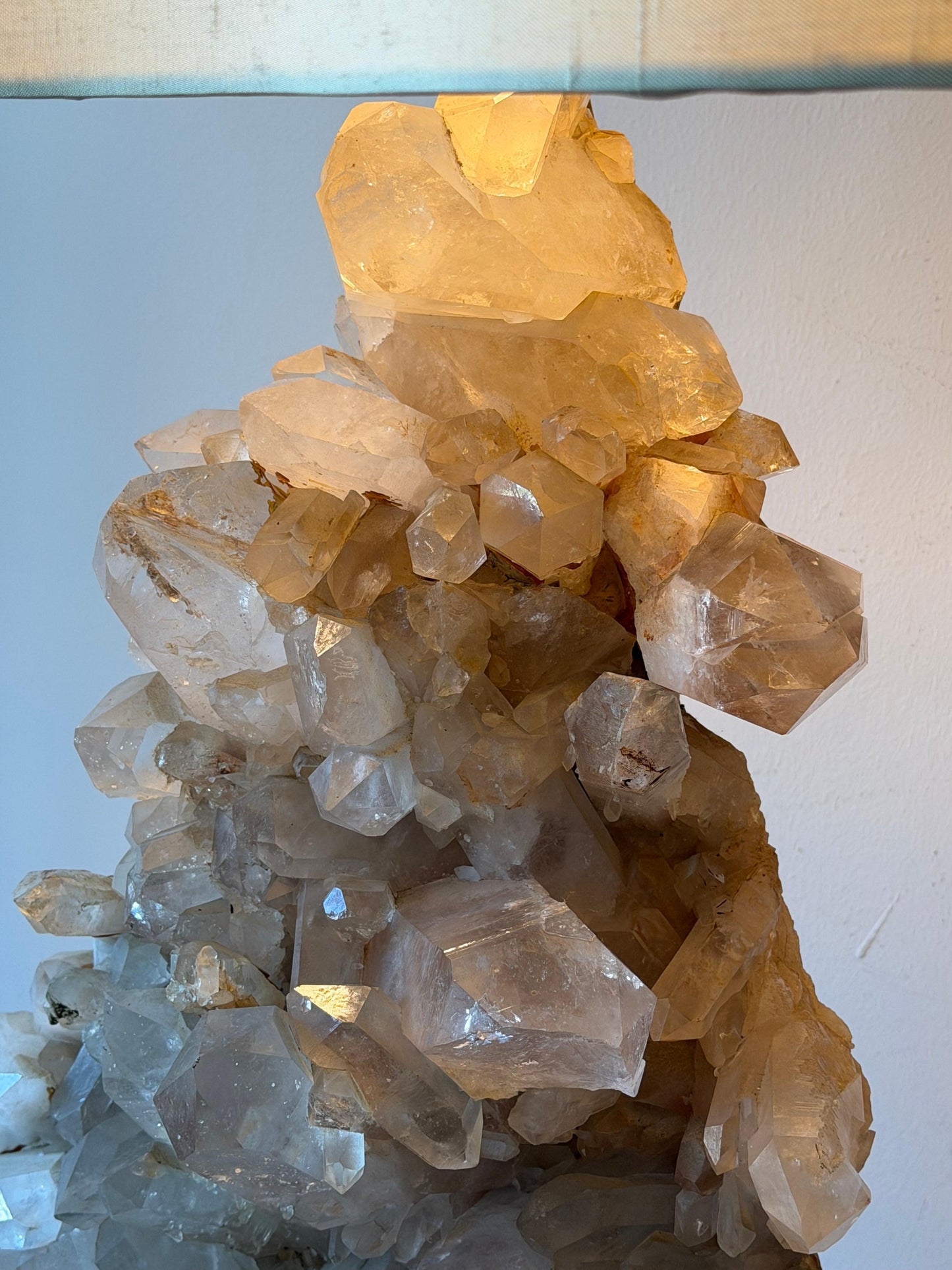 Frisman Vintage A Pair of Carole Stupell Rock Crystal Lamps With Original Shades ca' 1950's