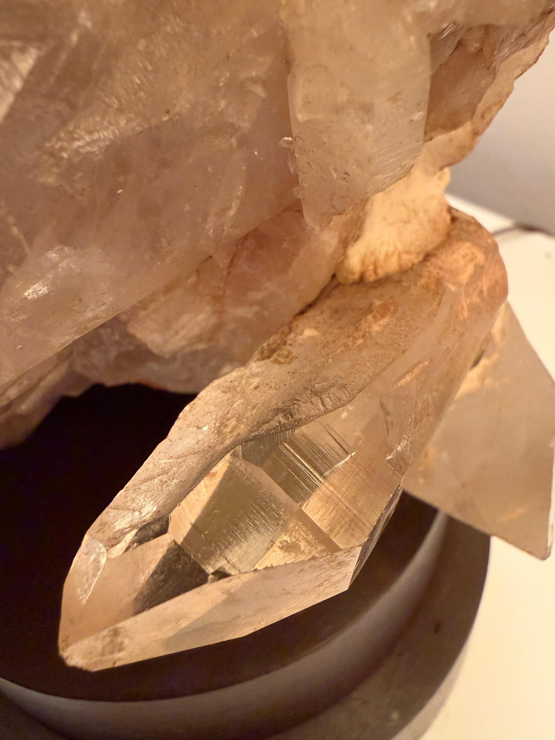 Frisman Vintage A Pair of Carole Stupell Rock Crystal Lamps With Original Shades ca' 1950's