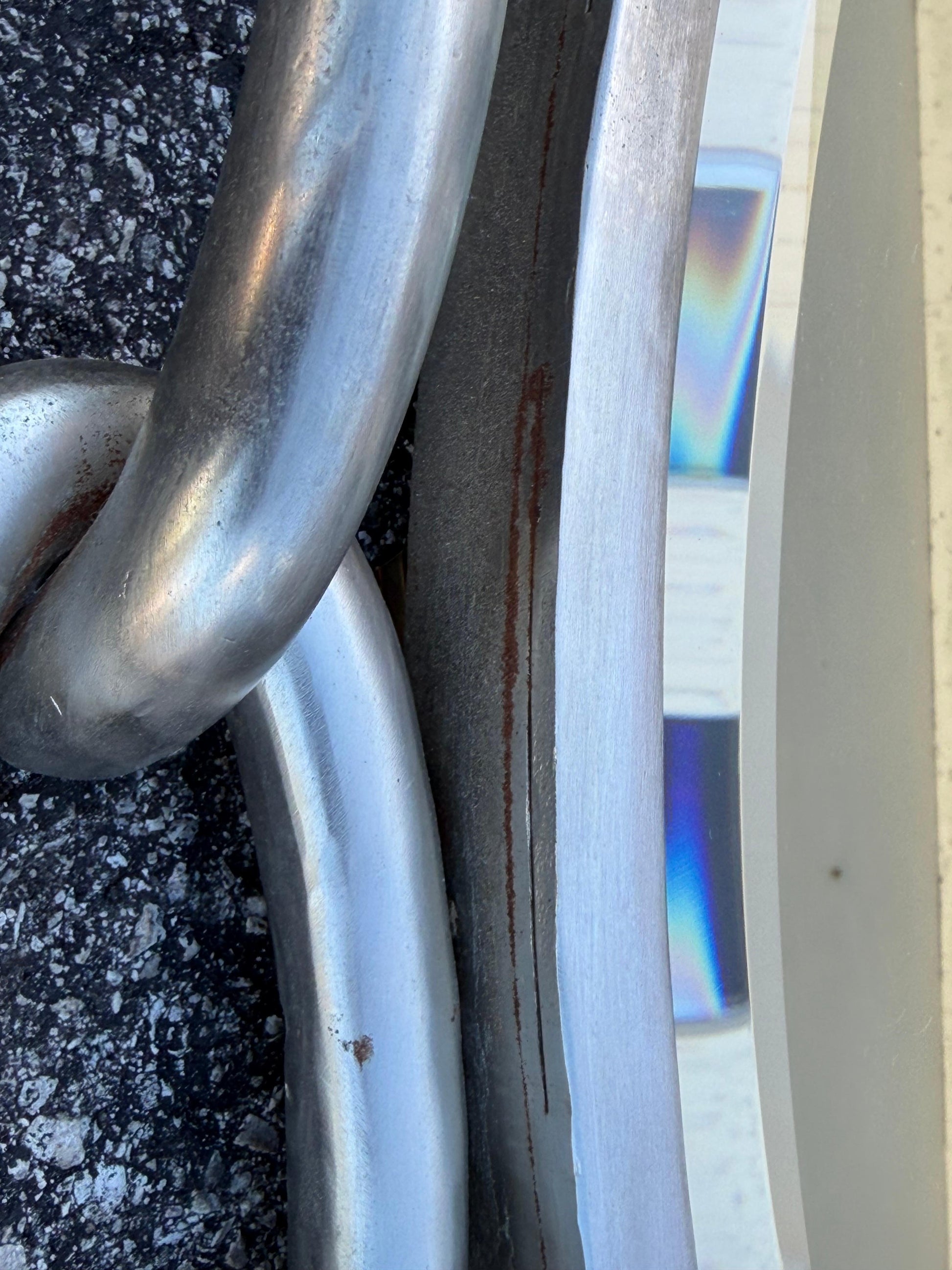 Frisman Vintage A Pair Of Chainlink Steel Industrial Style Mirrors Heavy