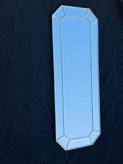 Frisman Vintage Unusual Narrow Octagon Mirror With Bevelled Edges ca' 1970's