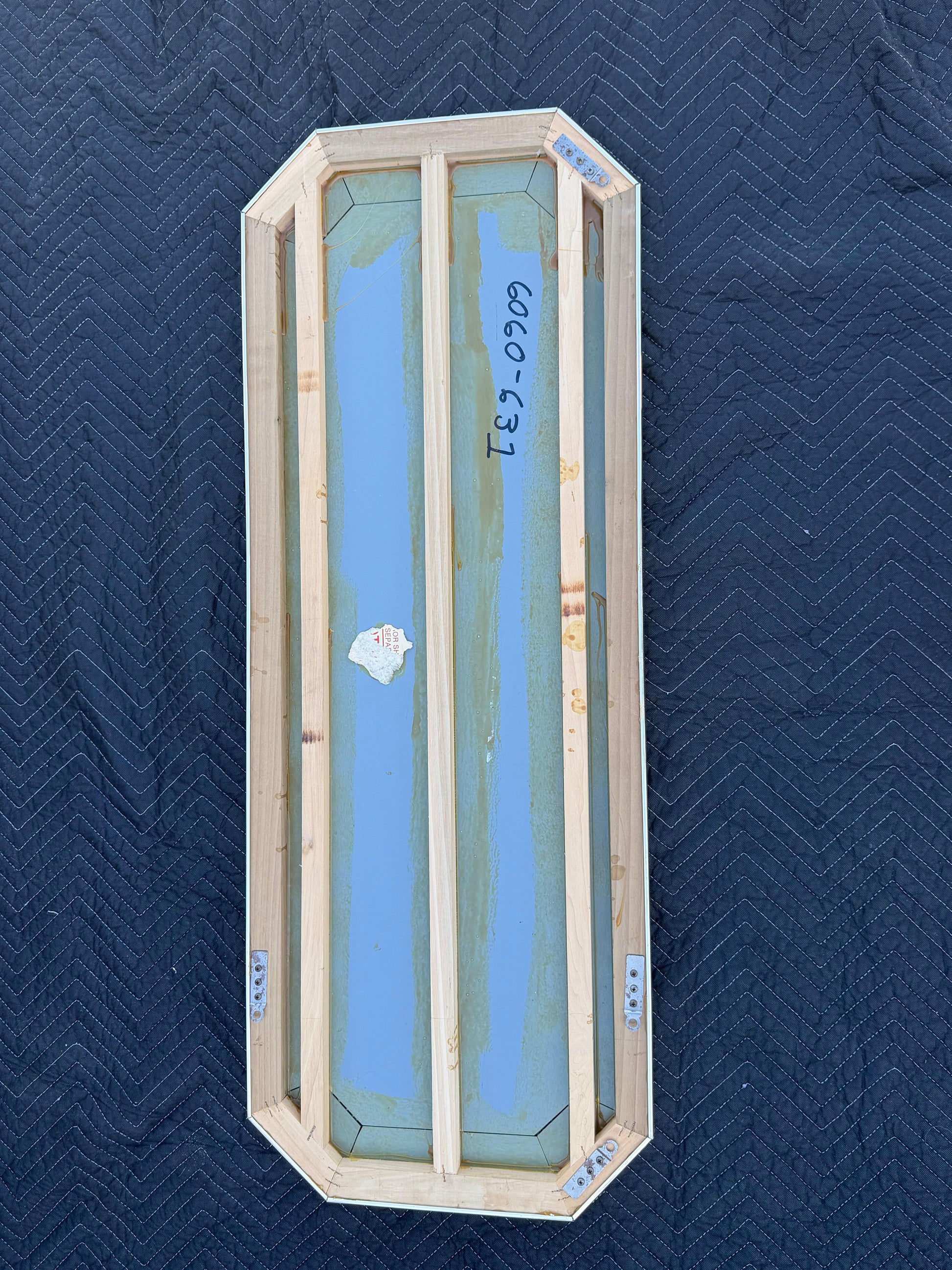 Frisman Vintage Unusual Narrow Octagon Mirror With Bevelled Edges ca' 1970's