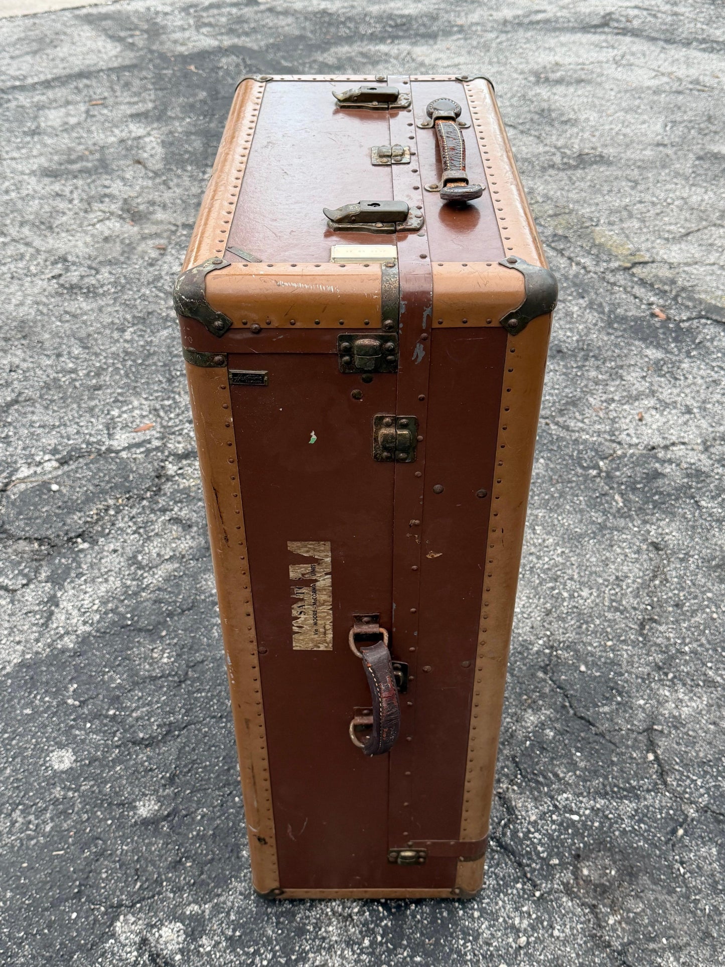 Frisman Vintage Vintage Hartmann Gibraltarized Hard Case Steamer Trunk Luggage 1940's