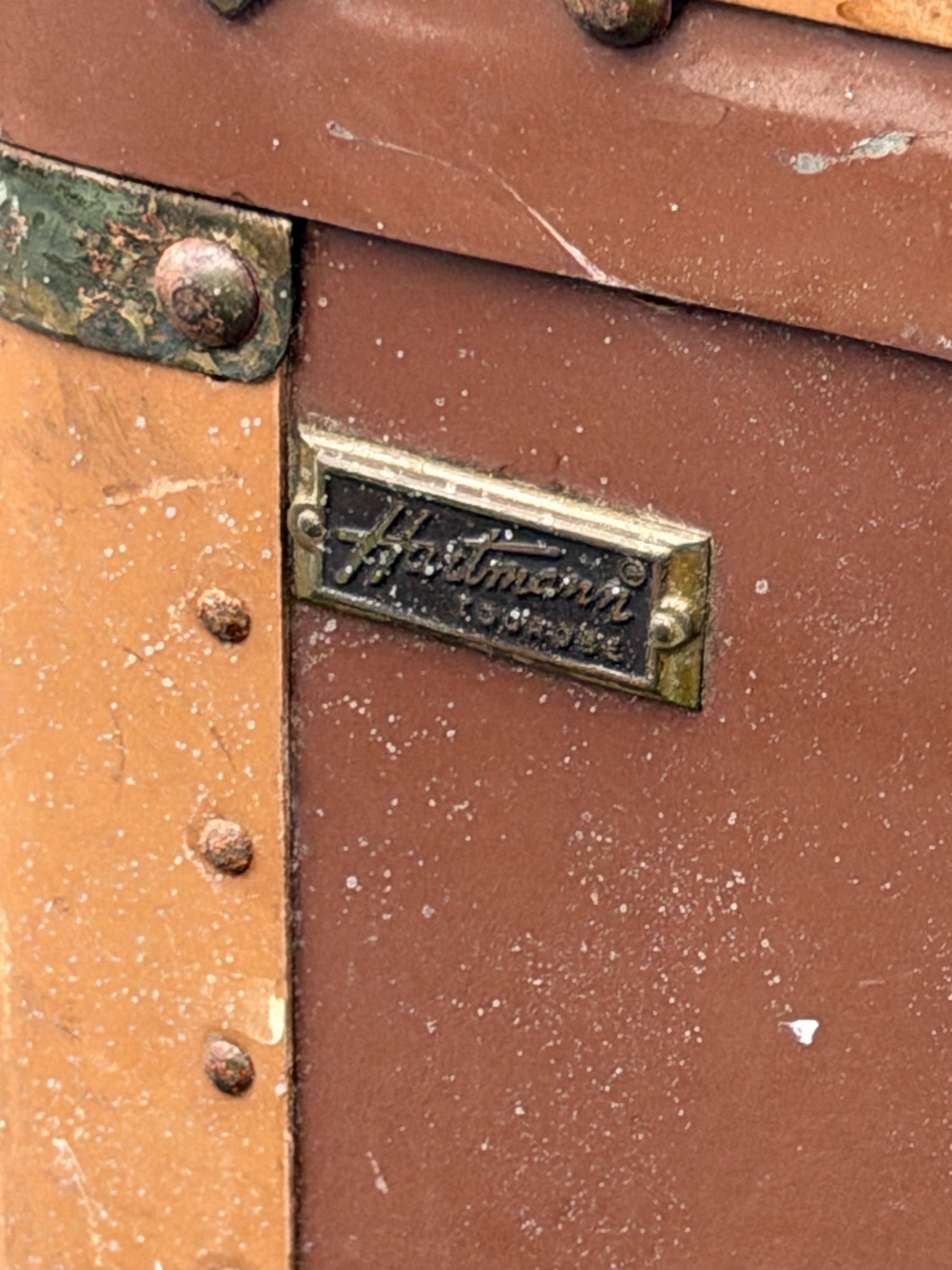 Frisman Vintage Vintage Hartmann Gibraltarized Hard Case Steamer Trunk Luggage 1940's