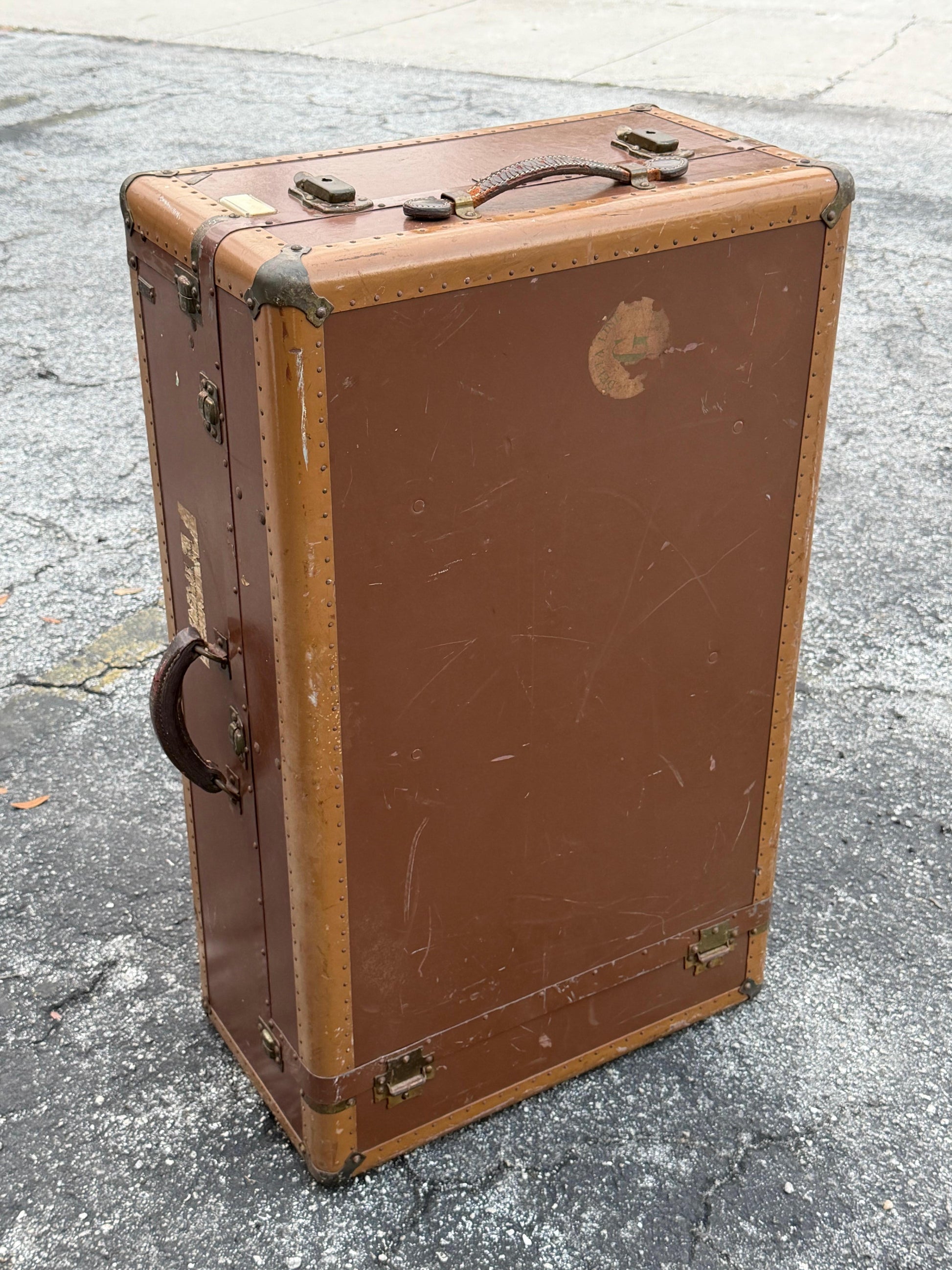 Frisman Vintage Vintage Hartmann Gibraltarized Hard Case Steamer Trunk Luggage 1940's