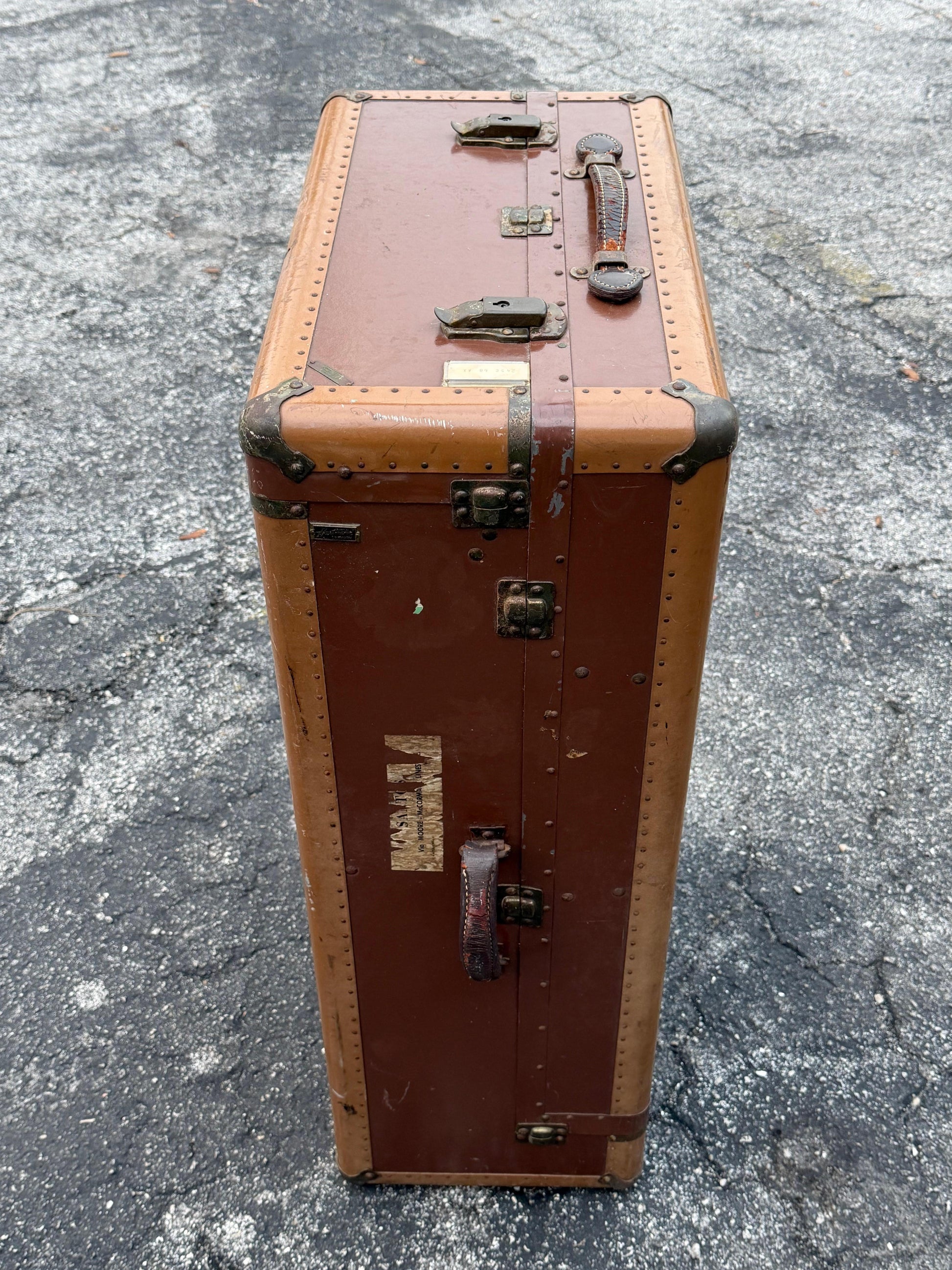 Frisman Vintage Vintage Hartmann Gibraltarized Hard Case Steamer Trunk Luggage 1940's