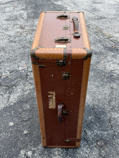 Frisman Vintage Vintage Hartmann Gibraltarized Hard Case Steamer Trunk Luggage 1940's
