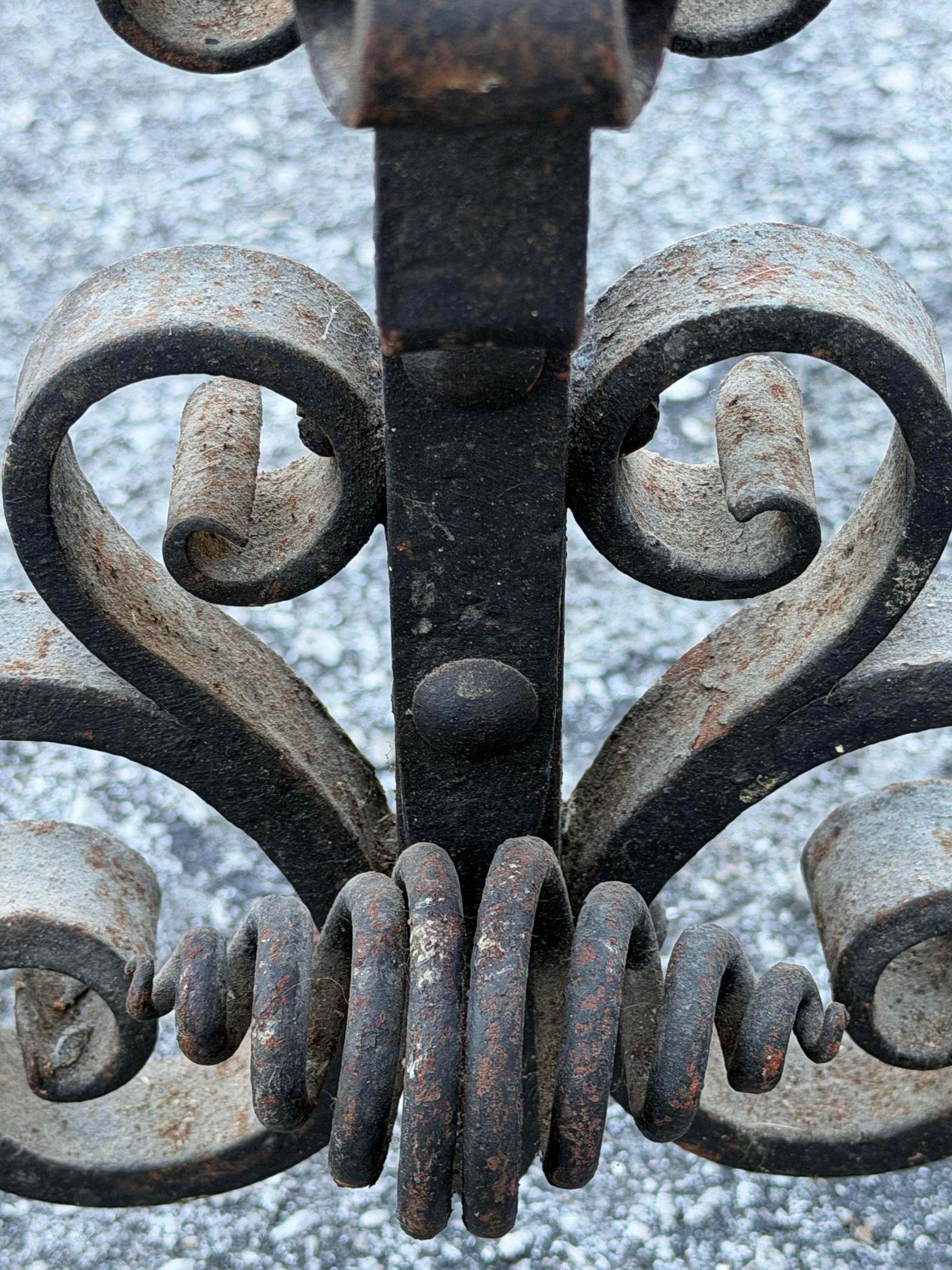 Frisman Vintage Large Decorative Wrought Iron Andirons ca' 1930's