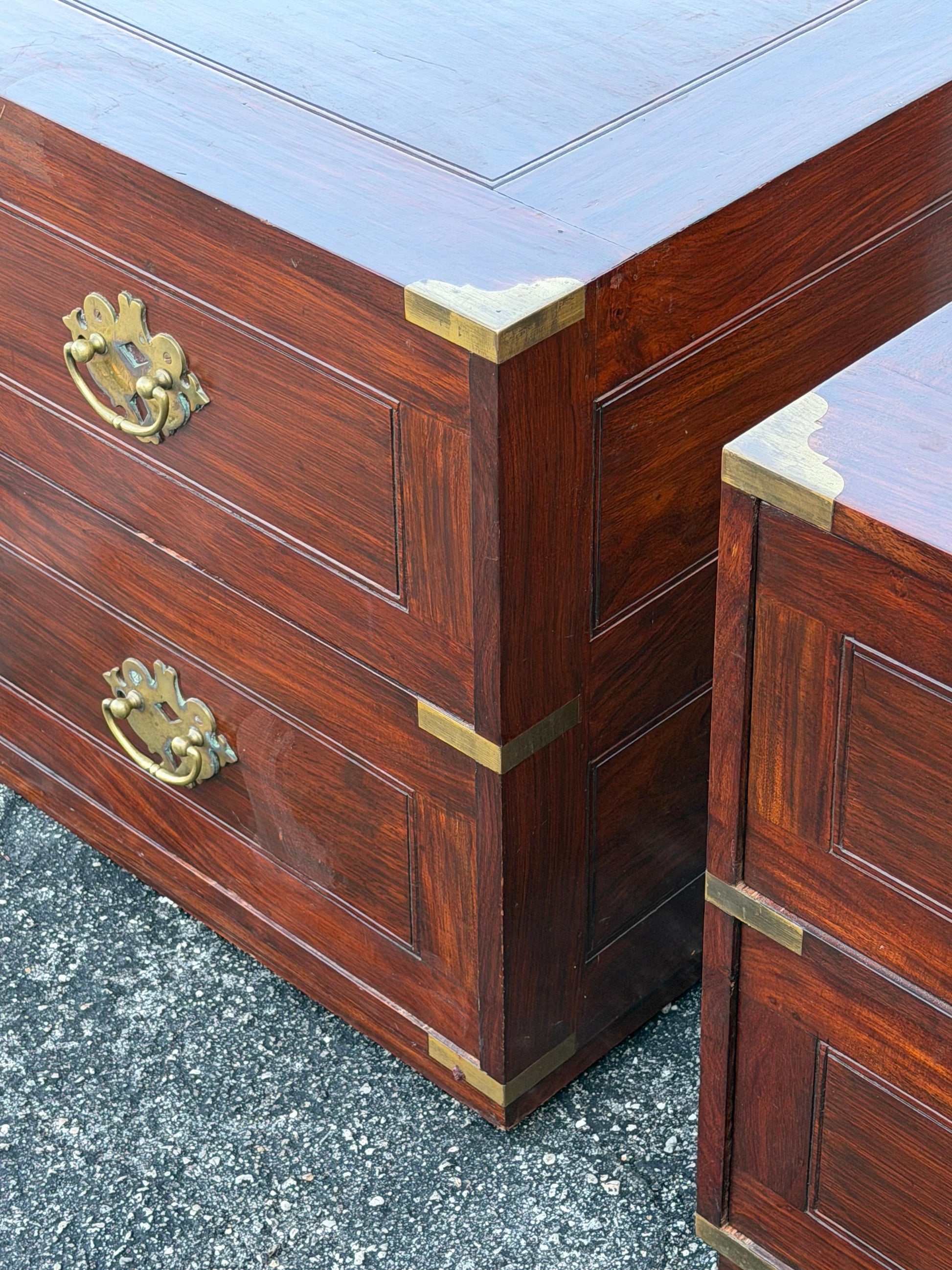 Frisman Vintage A pair Of Vintage Campaign Night Stands Mahogany ca' 1970's