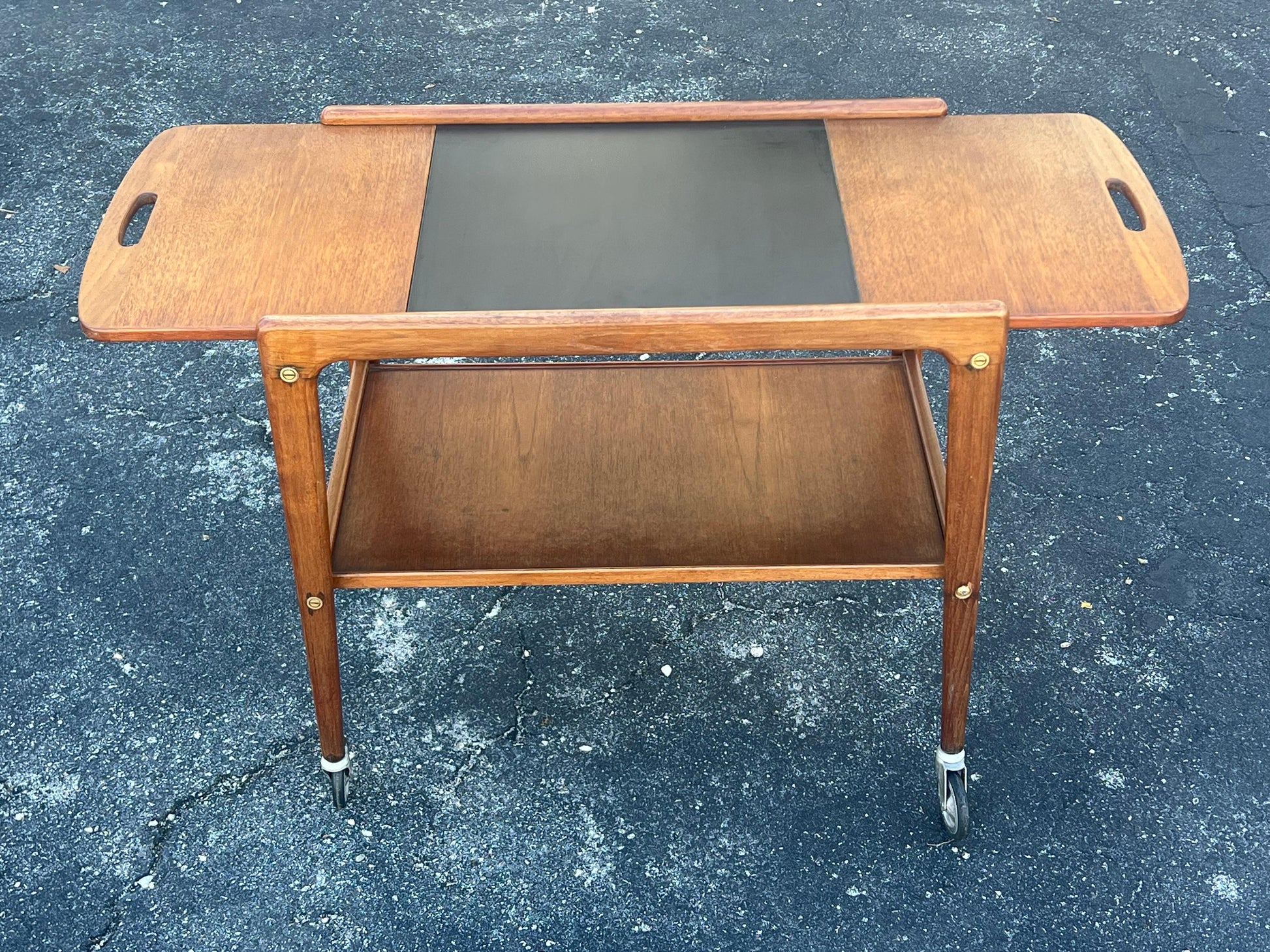 Frisman Vintage Classic Teak Mid Century Trolley / Bar Cart by Yngve Ekstrom Sweden Ca' 1960s