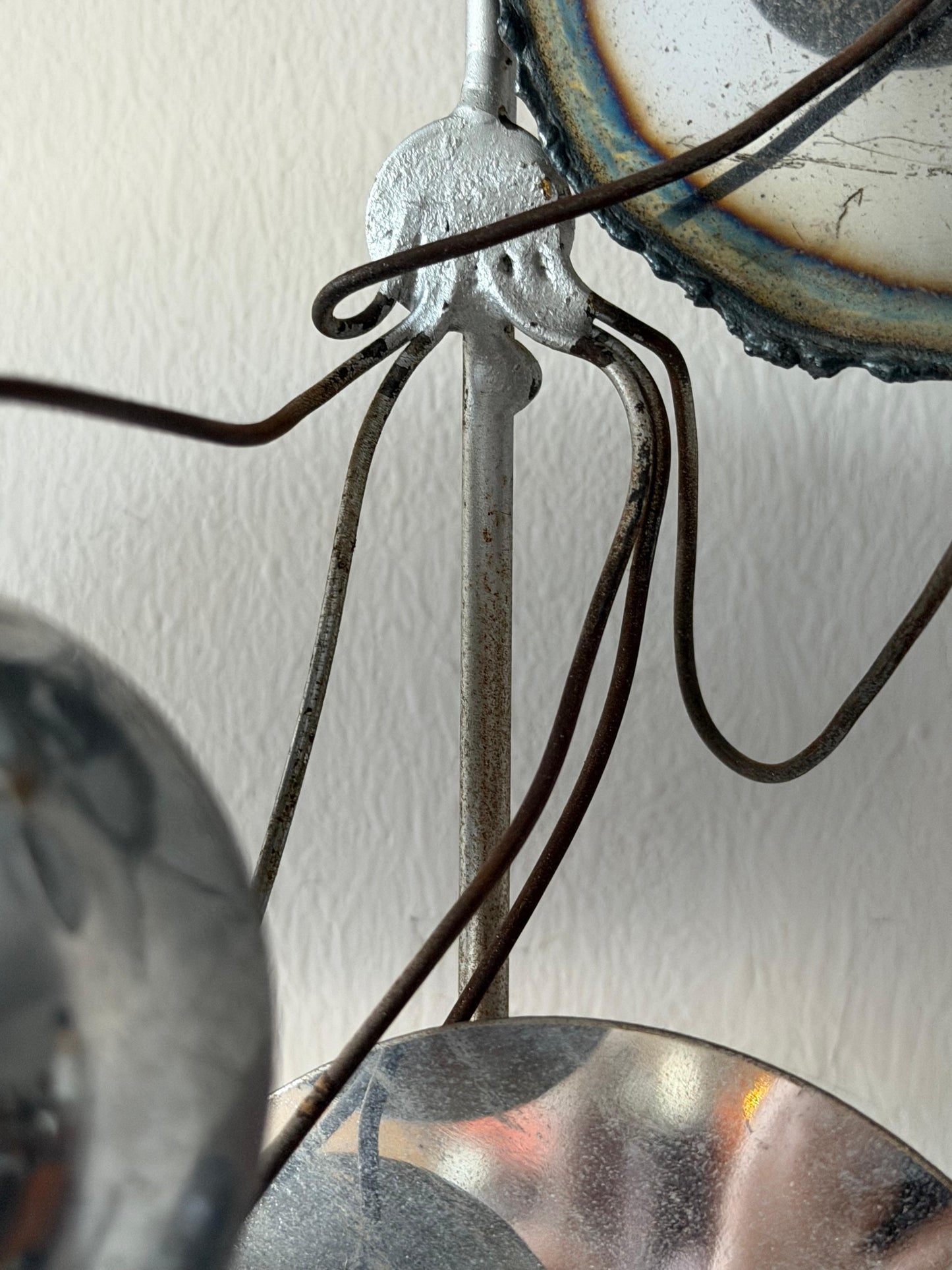 Frisman Vintage American Vintage Metal Wall Mirror Sculpture Raindrops by Curtis Jere ca' 1970