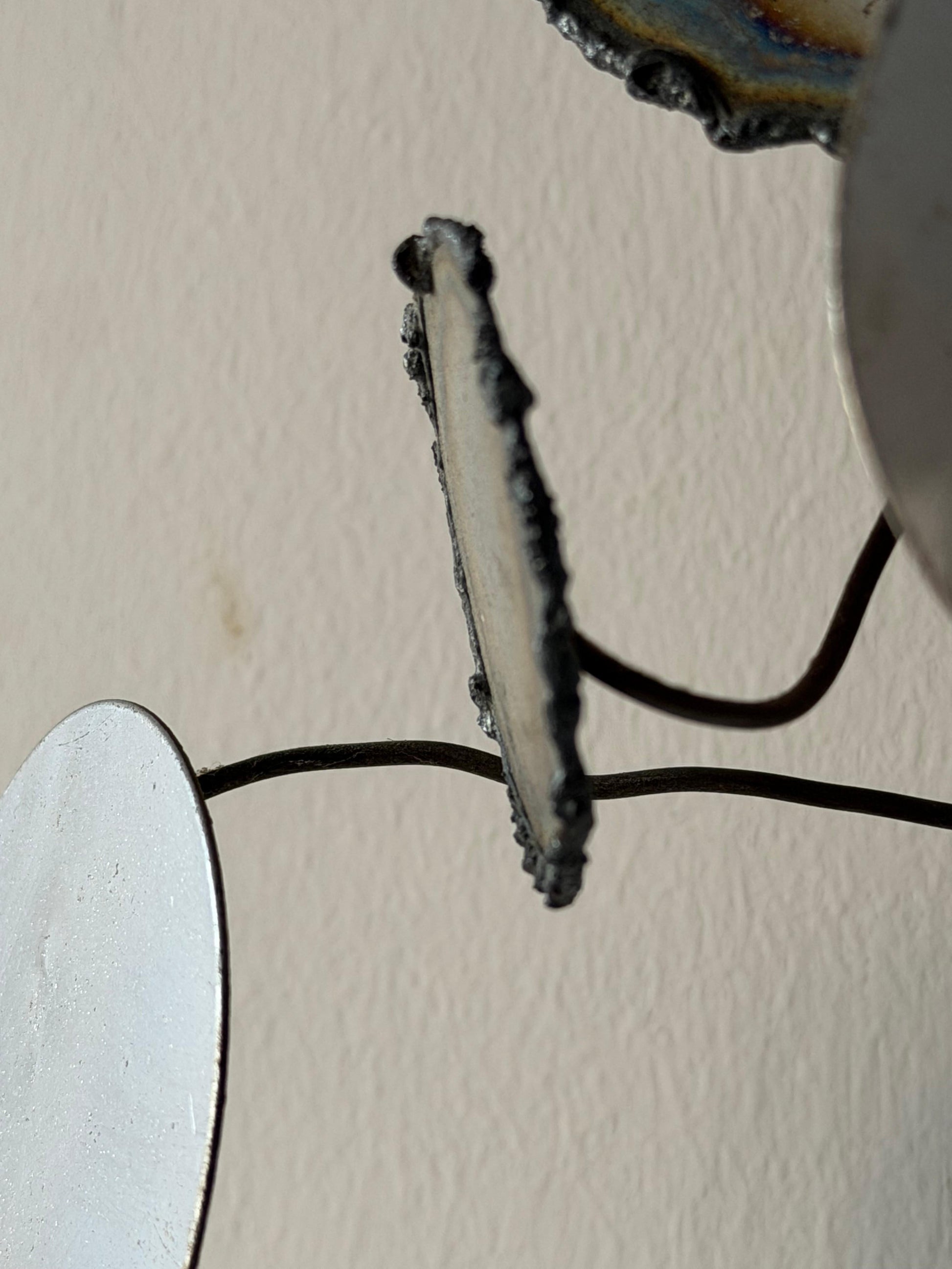 Frisman Vintage American Vintage Metal Wall Mirror Sculpture Raindrops by Curtis Jere ca' 1970