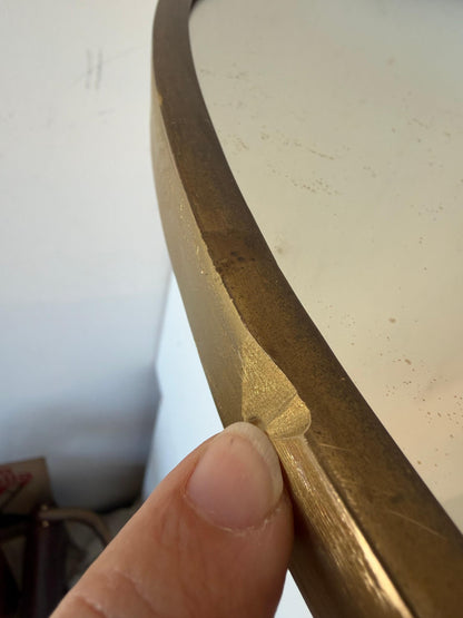 Frisman Vintage Vintage Italian Brass Mirror Egg Shape Brass ca' 1970's