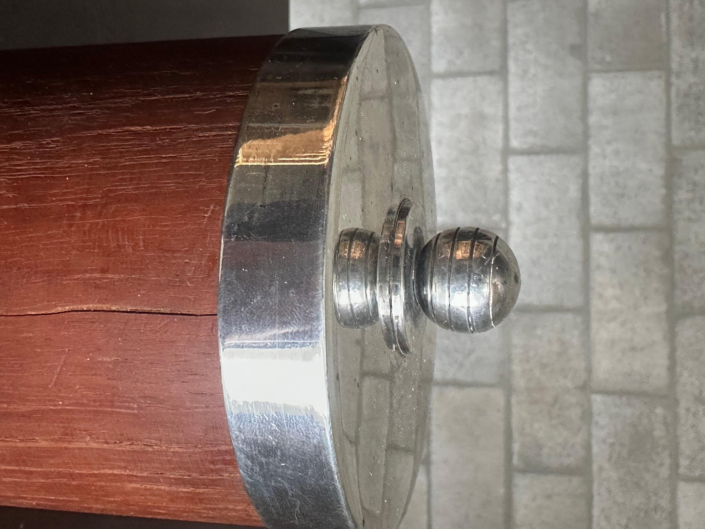 Frisman Vintage 1940s Jacob Ängman Teak and Silver Lidded Jar for G.A.B.