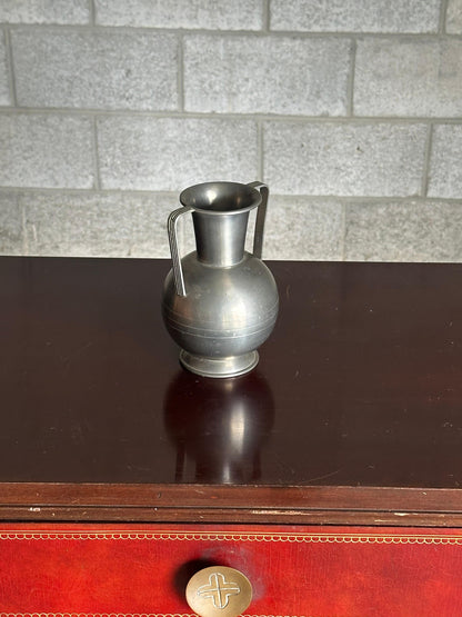 Frisman Vintage 1930s Swedish Pewter Handled Vase by Svenskt Tenn Handarbete