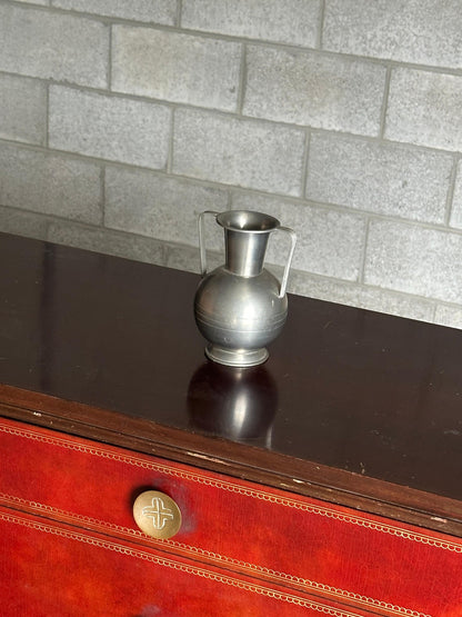 Frisman Vintage 1930s Swedish Pewter Handled Vase by Svenskt Tenn Handarbete