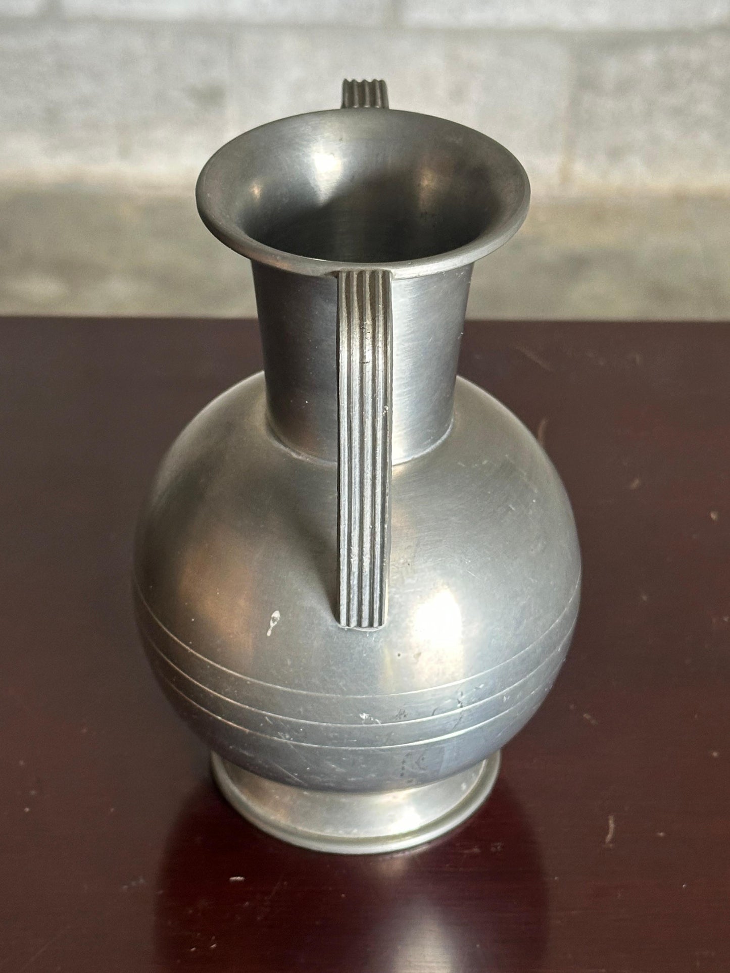 Frisman Vintage 1930s Swedish Pewter Handled Vase by Svenskt Tenn Handarbete