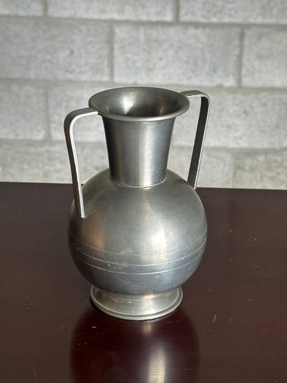 Frisman Vintage 1930s Swedish Pewter Handled Vase by Svenskt Tenn Handarbete