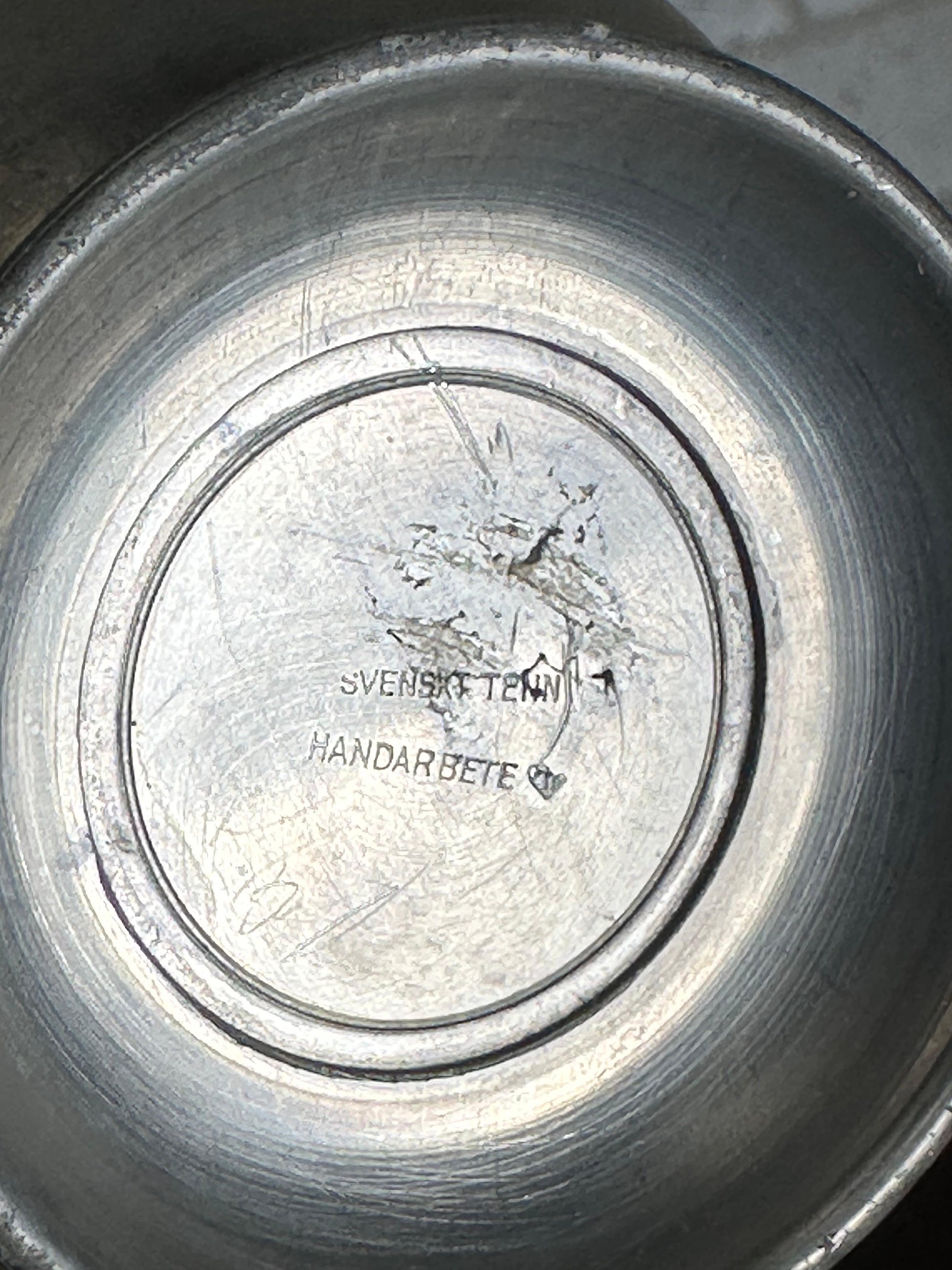 Frisman Vintage 1930s Swedish Pewter Handled Vase by Svenskt Tenn Handarbete