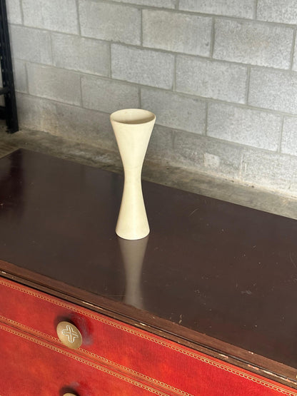 Frisman Vintage 1950s Swedish Architectural Hourglass Vase by Syco in Matte Ivory
