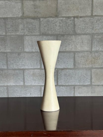 Frisman Vintage 1950s Swedish Architectural Hourglass Vase by Syco in Matte Ivory