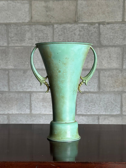 Frisman Vintage 1940s Swedish Bronze Handled Vase by Ystad Metall Bronze