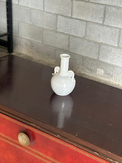 Frisman Vintage 1940s Matte White Earthenware Vase by Eva Jancke Björk - Bobergs Fajans Sweden