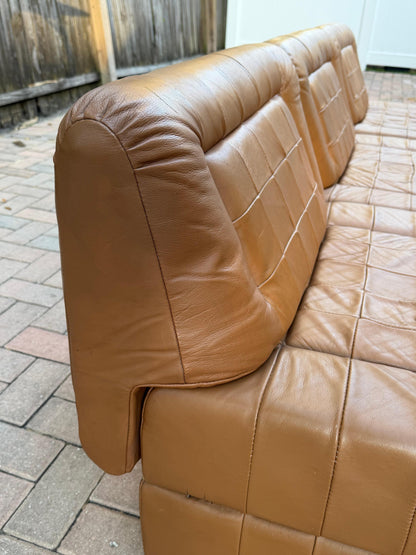 Frisman Vintage Percival Lafer Leather Patchwork Modular Sofas ca' 1960's Living Room