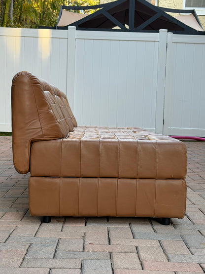 Frisman Vintage Percival Lafer Leather Patchwork Modular Sofas ca' 1960's Living Room