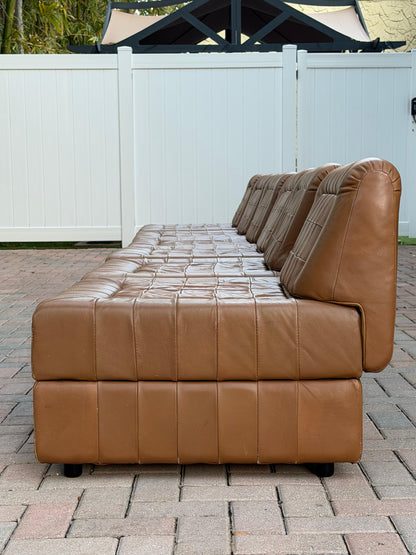 Frisman Vintage Percival Lafer Leather Patchwork Modular Sofas ca' 1960's Living Room