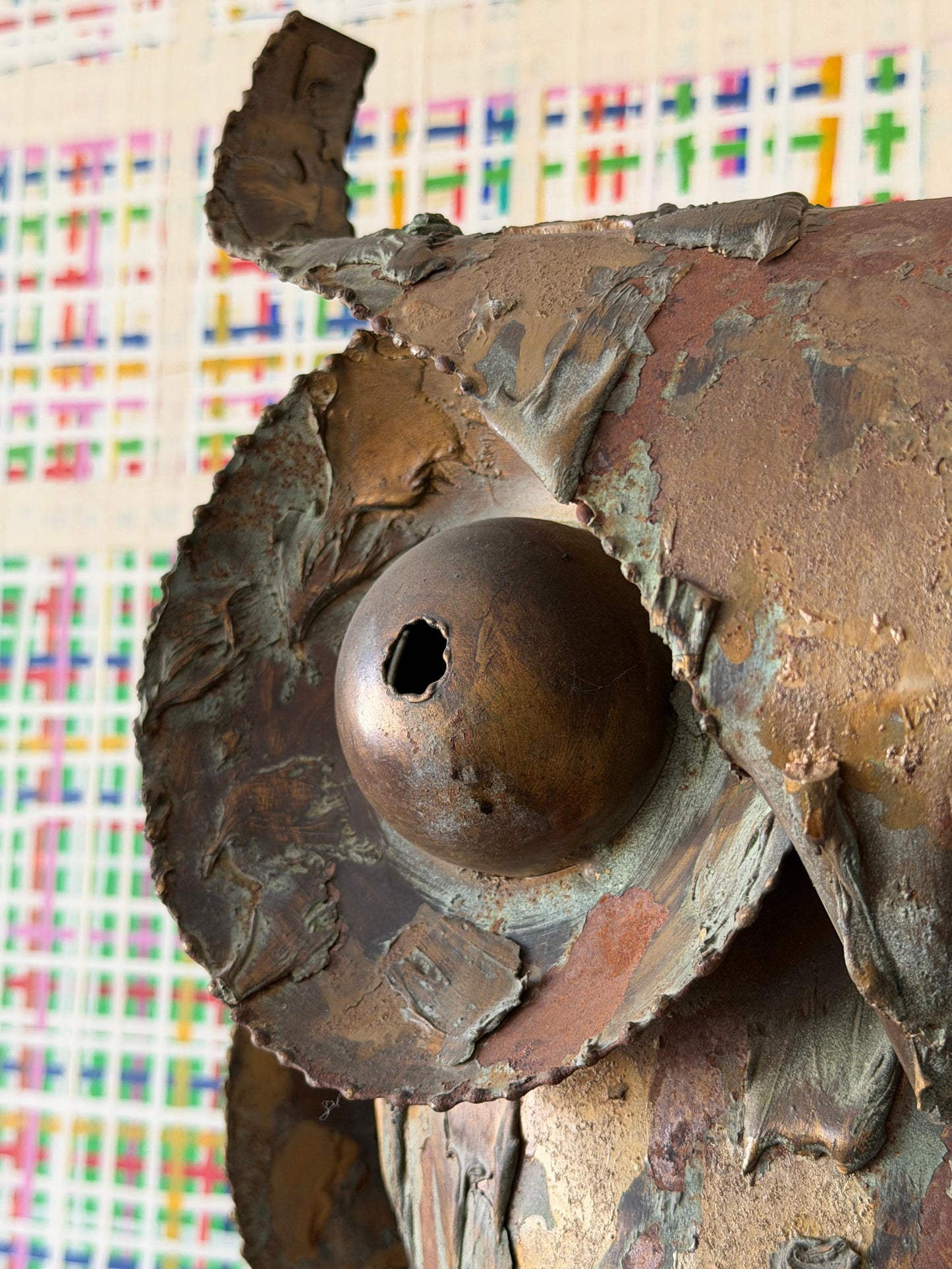 Frisman Vintage A Brutalist Owl By Jere Signed 1967 Large!