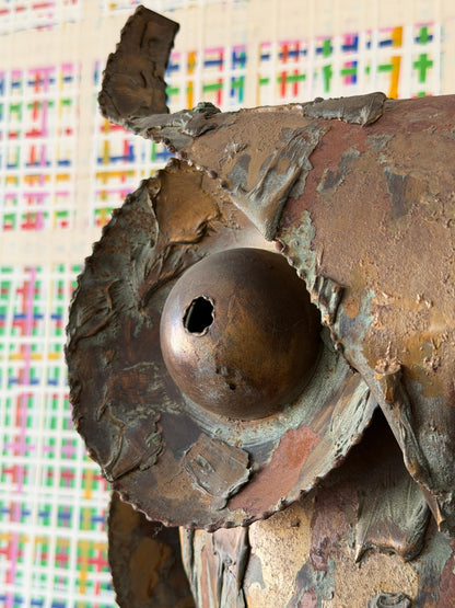 Frisman Vintage A Brutalist Owl By Jere Signed 1967 Large!