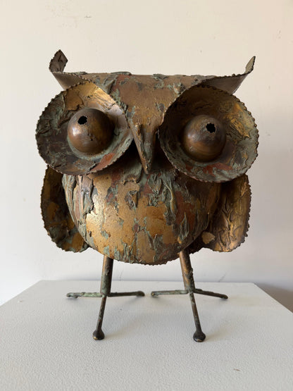 Frisman Vintage A Brutalist Owl By Jere Signed 1967 Large!