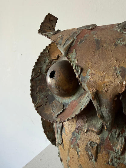 Frisman Vintage A Brutalist Owl By Jere Signed 1967 Large!