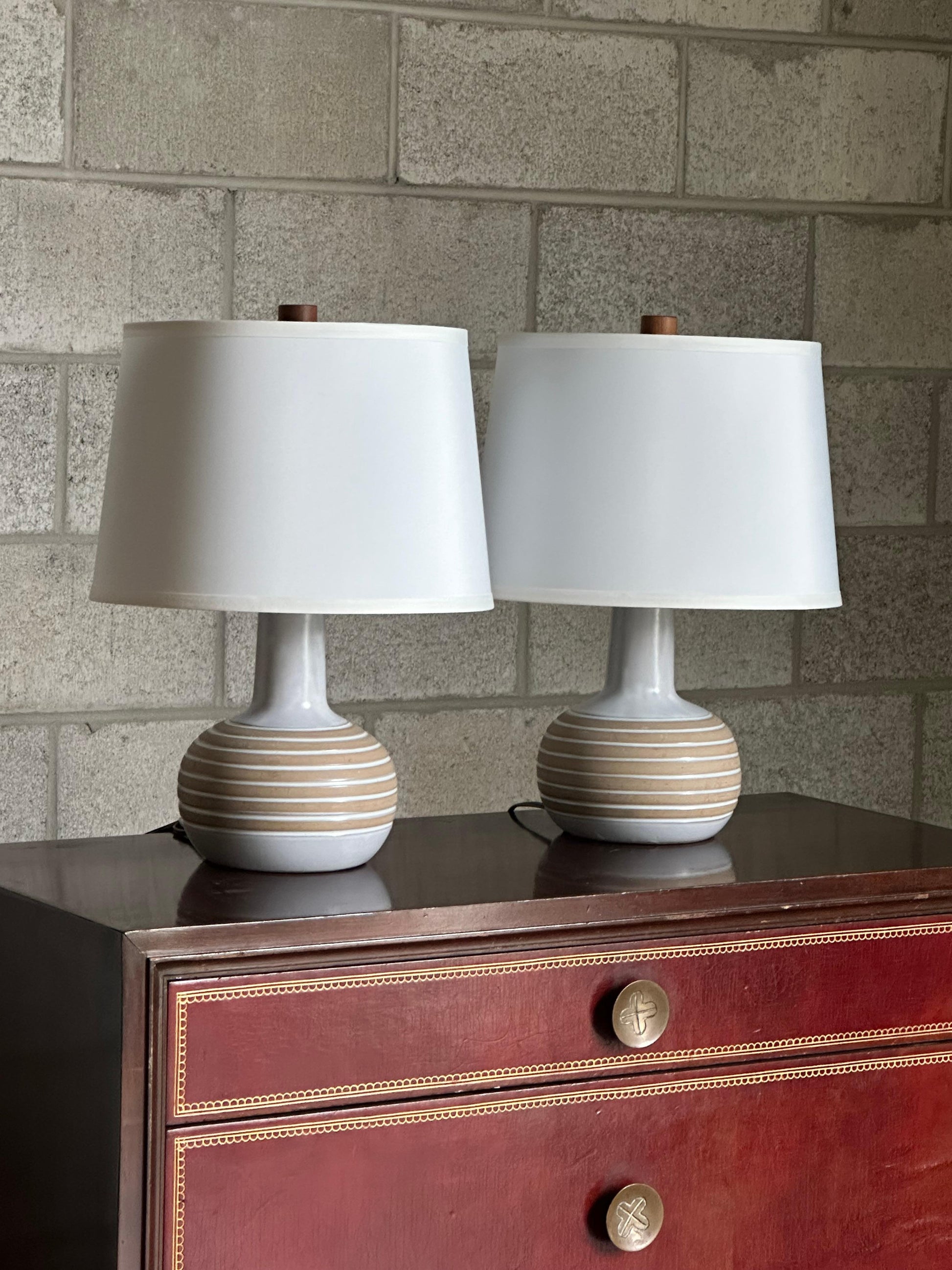 Frisman Vintage 1960’s Jane and Gordon Martz Ceramic Table Lamps - A Pair