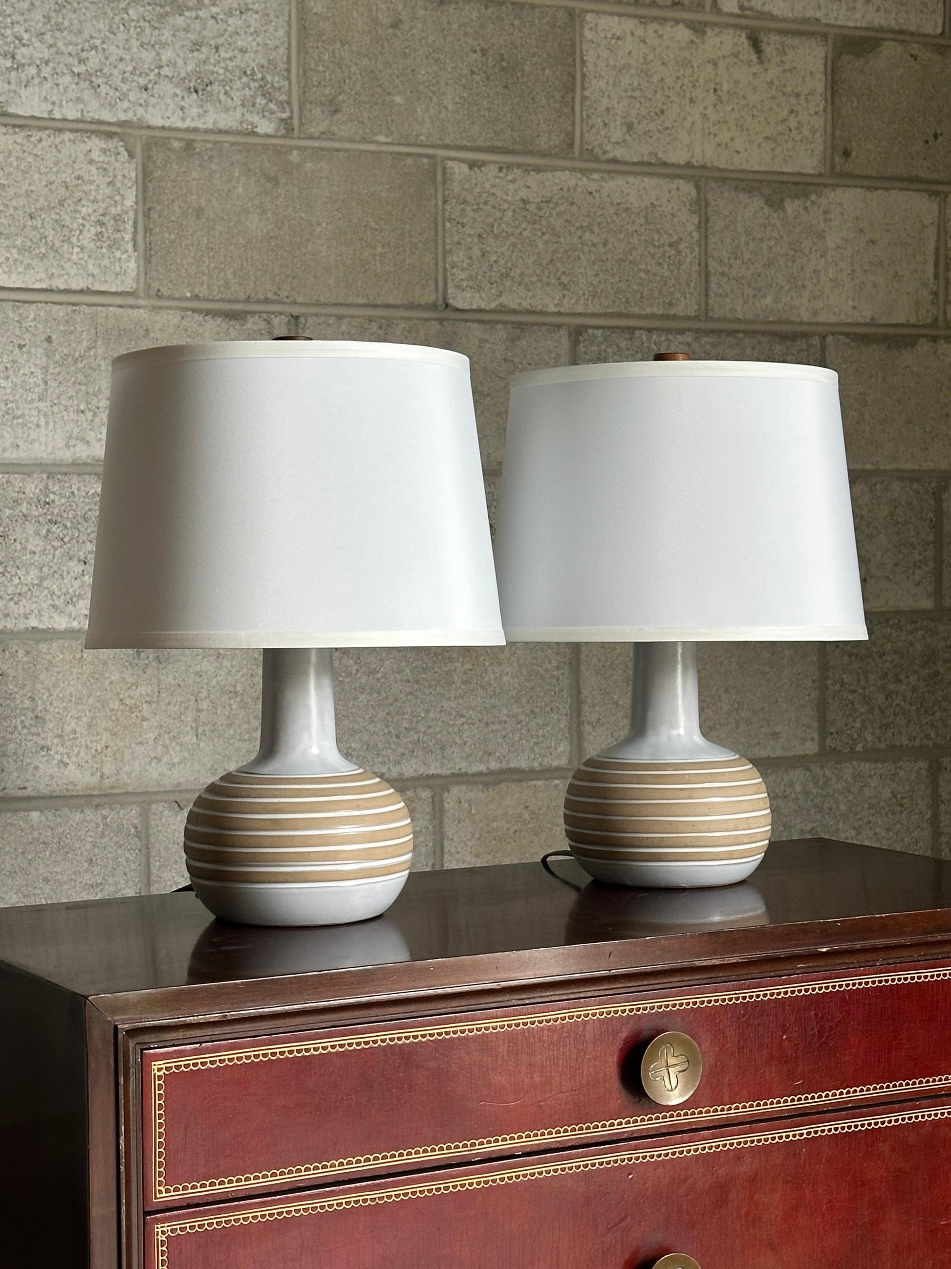 Frisman Vintage 1960’s Jane and Gordon Martz Ceramic Table Lamps - A Pair