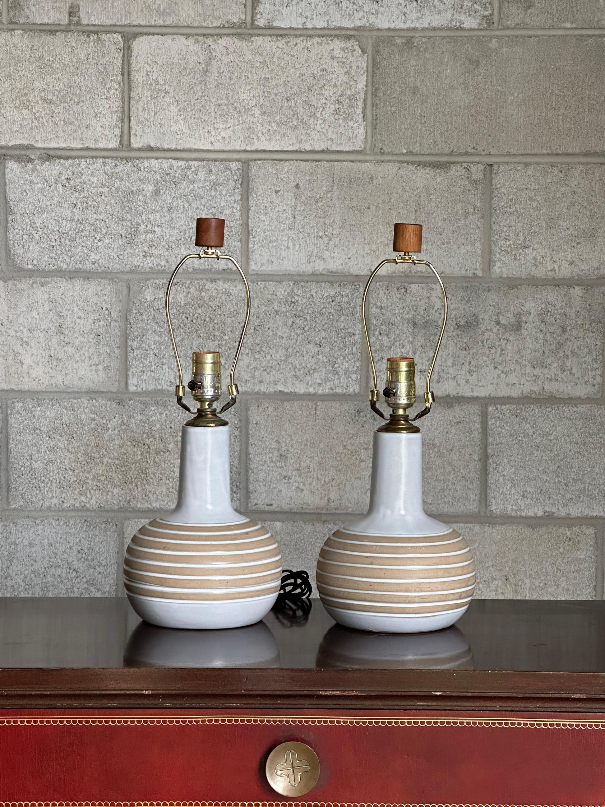 Frisman Vintage 1960’s Jane and Gordon Martz Ceramic Table Lamps - A Pair