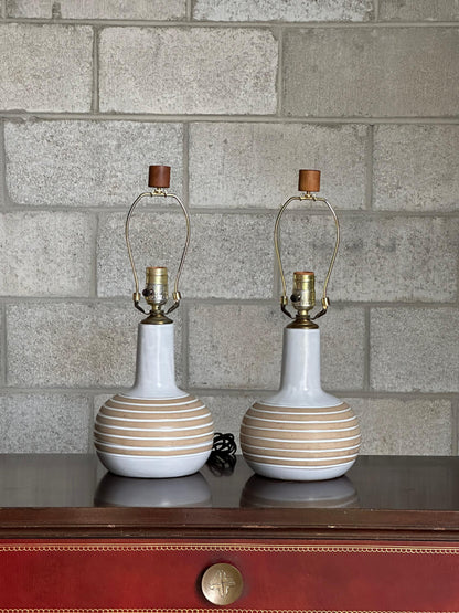 Frisman Vintage 1960’s Jane and Gordon Martz Ceramic Table Lamps - A Pair