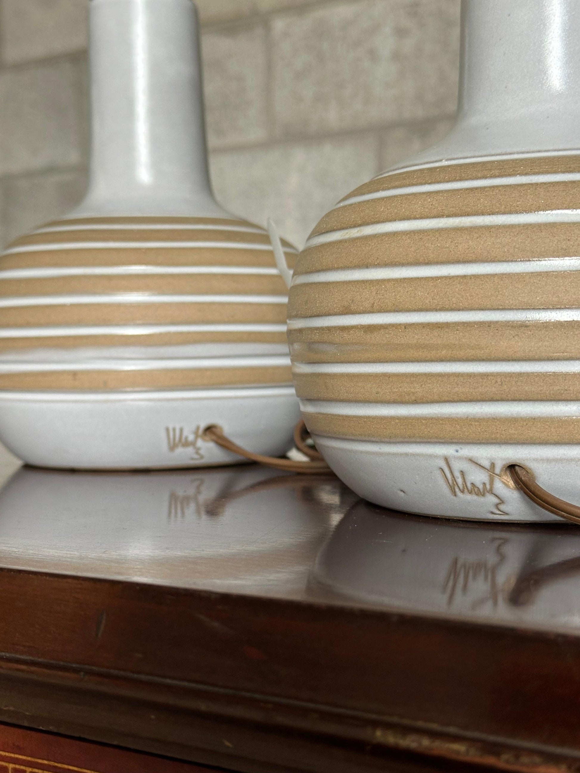 Frisman Vintage 1960’s Jane and Gordon Martz Ceramic Table Lamps - A Pair