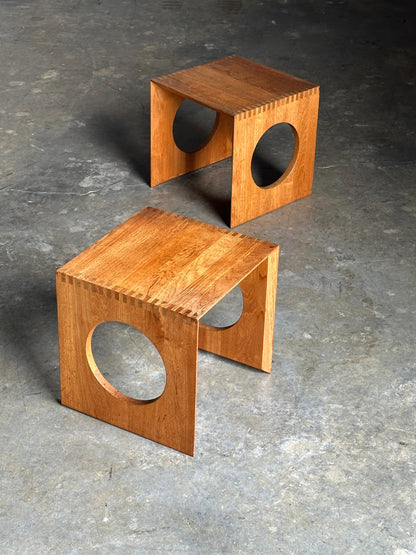 Frisman Vintage 1970s Jens Quistgaard Cube Nesting Tables for Richard Nissen- A Pair