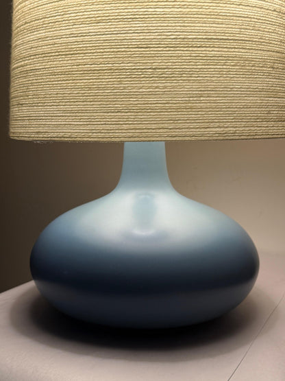 Frisman Vintage A Pair Of Lotte and Gunnar Bostlund Table Lamps in Blue Ceramic Bulbous ca' 1960