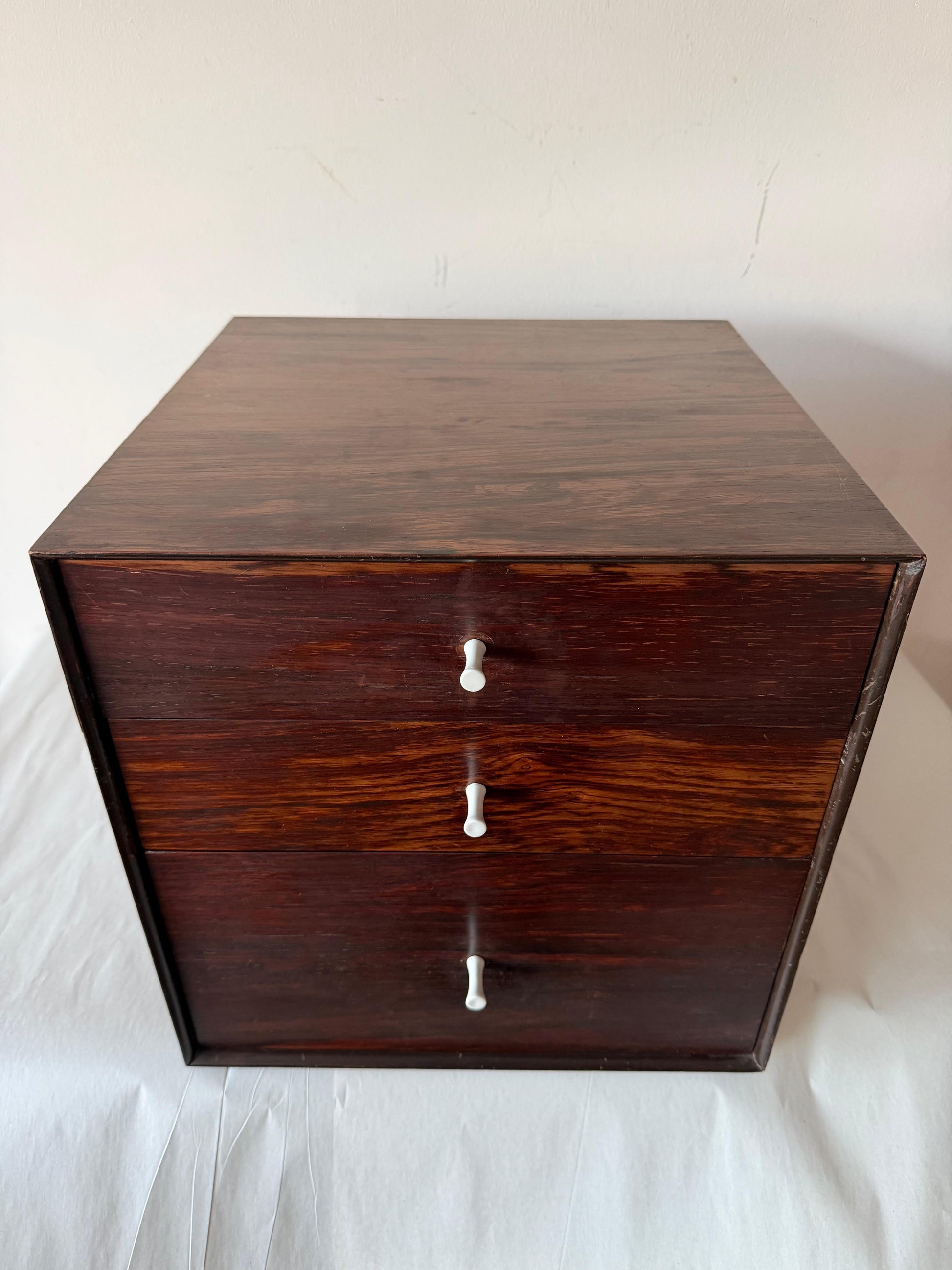 Frisman Vintage Vintage Miniature Cabinet Rosewood Attr Herman Miller ca' 1950's Cube
