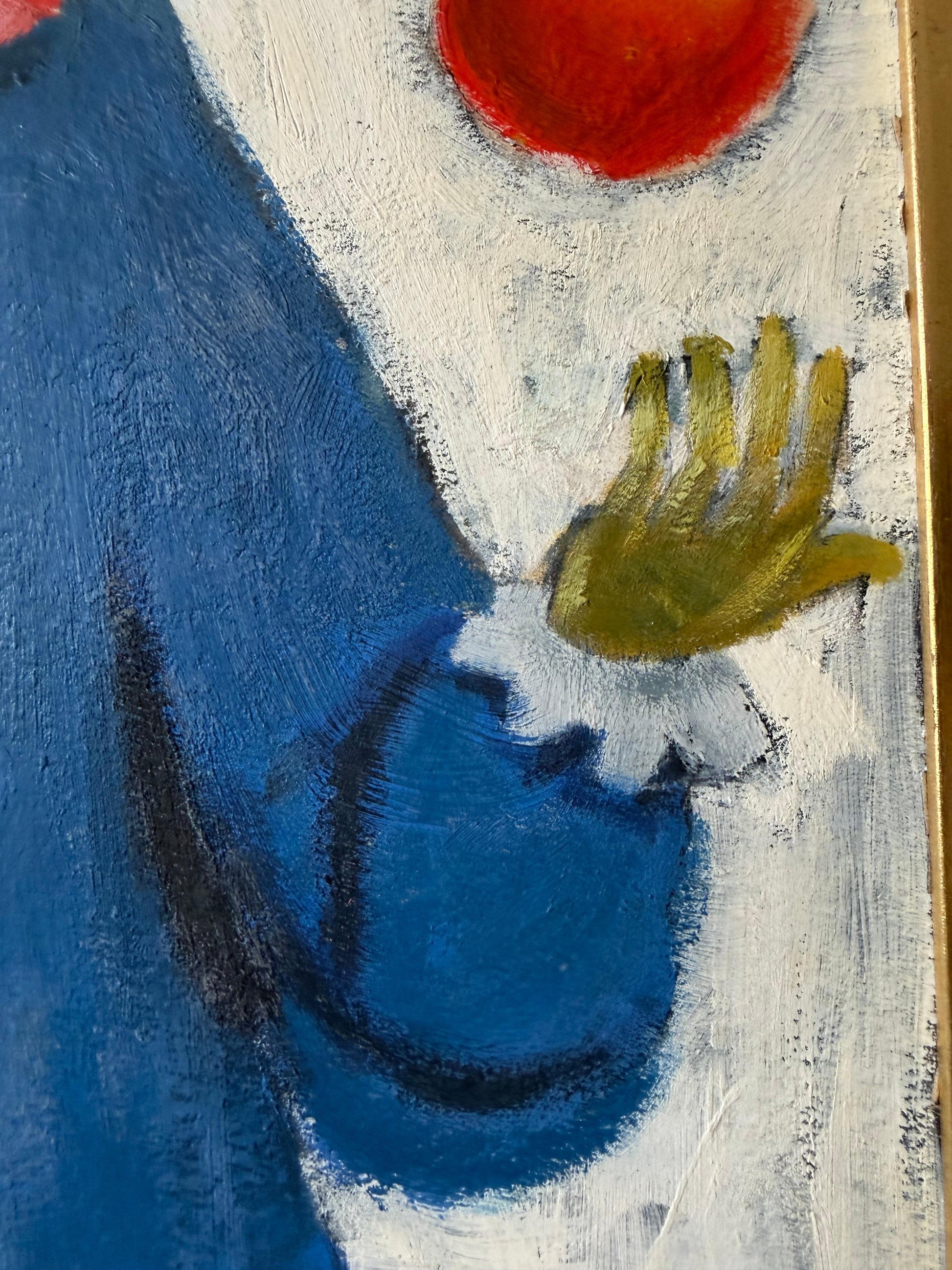 Frisman Vintage Unusual Clown Painting By Jane Shriberg 1963