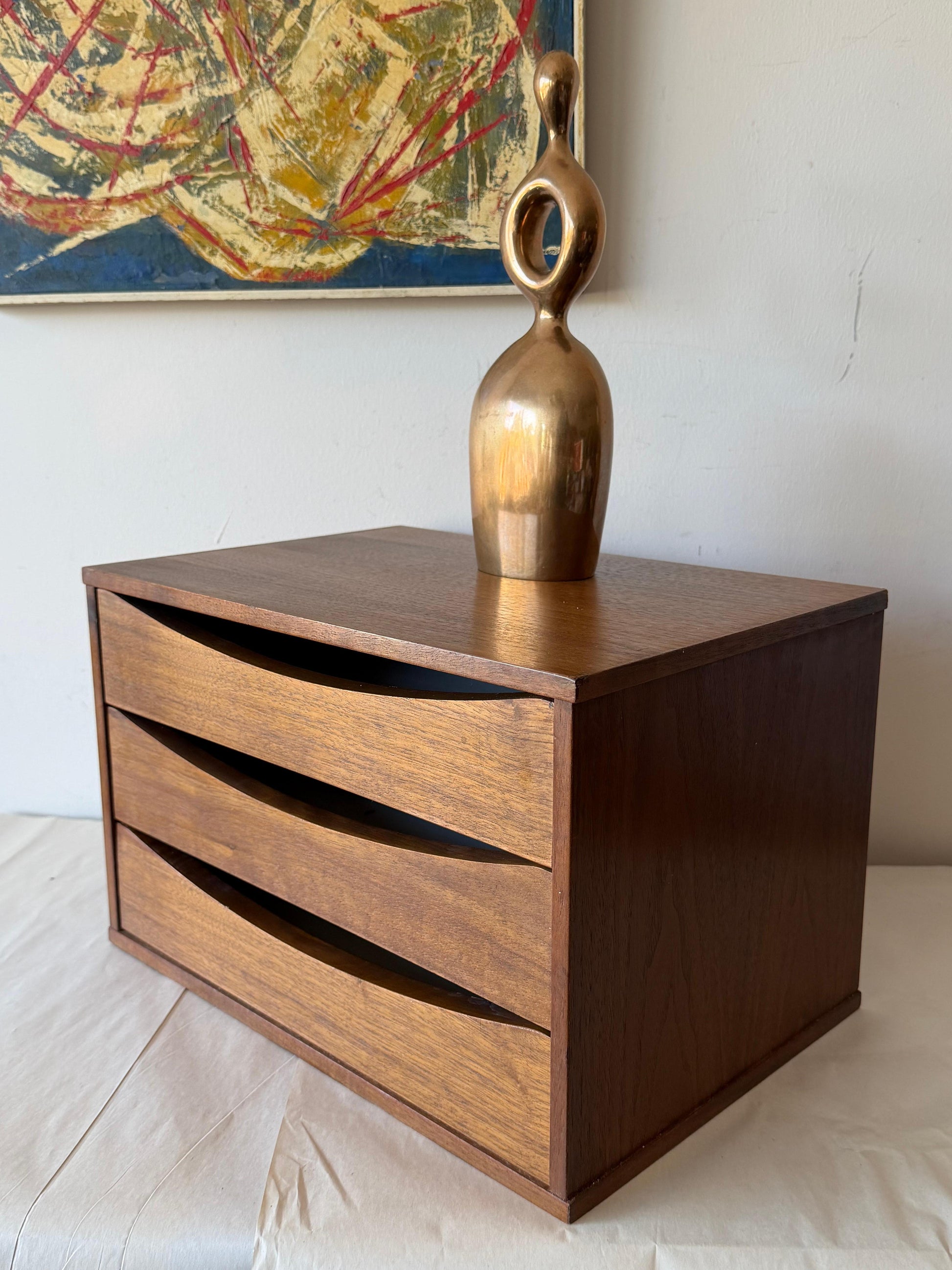 Frisman Vintage Miniature Chest Organizer Danish Teak Vodder ca' 1960's