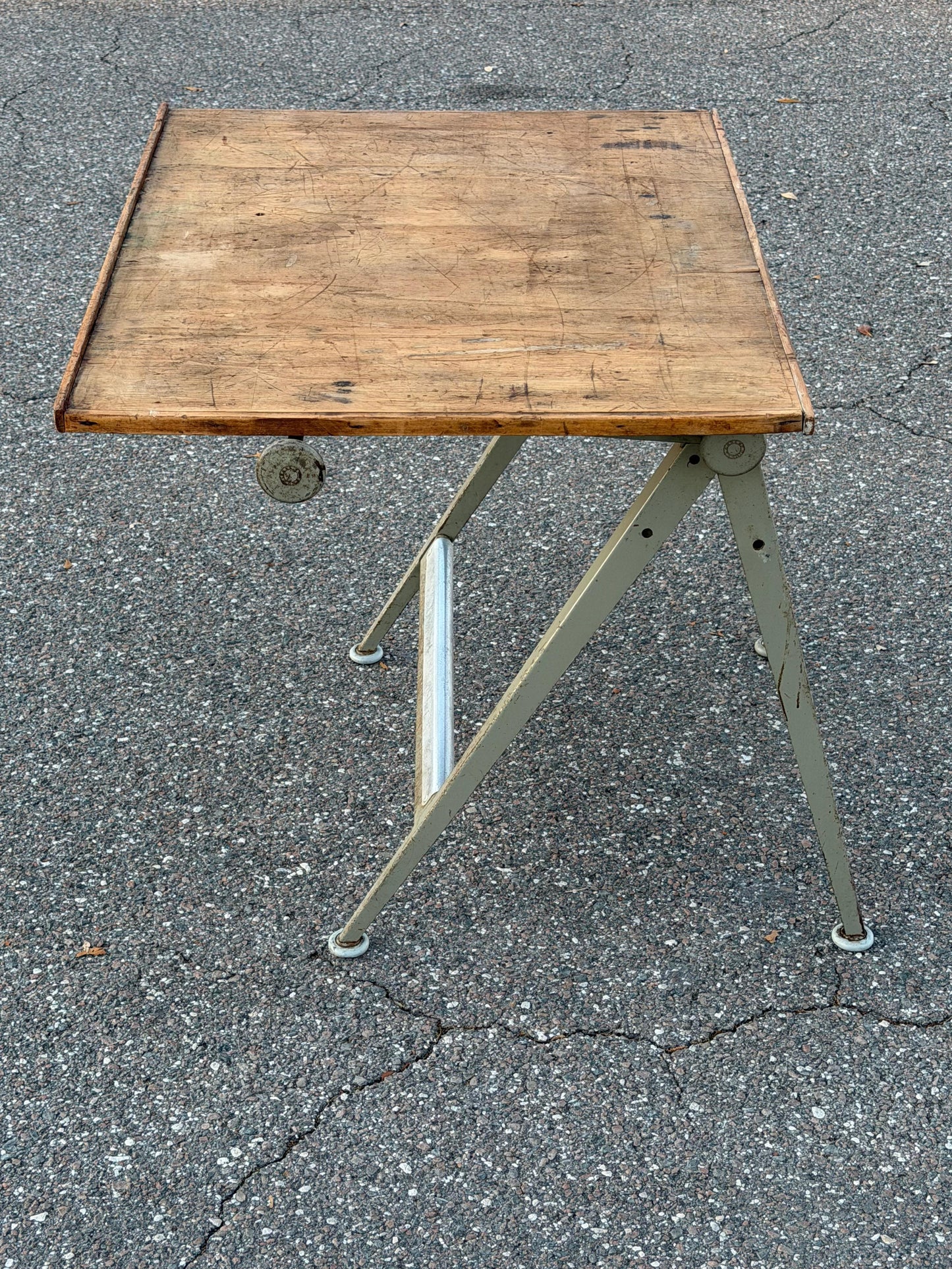 Frisman Vintage Original 1950s Wim Rietveld Friso Kramer Reply Drafting Table Desk Patina