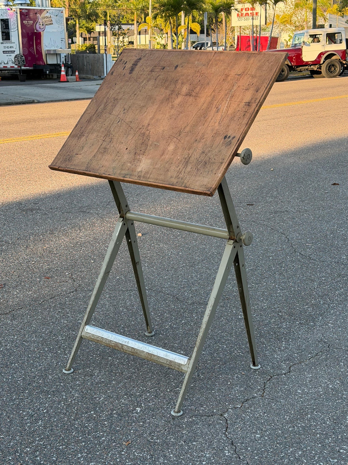 Frisman Vintage Original 1950s Wim Rietveld Friso Kramer Reply Drafting Table Desk Patina