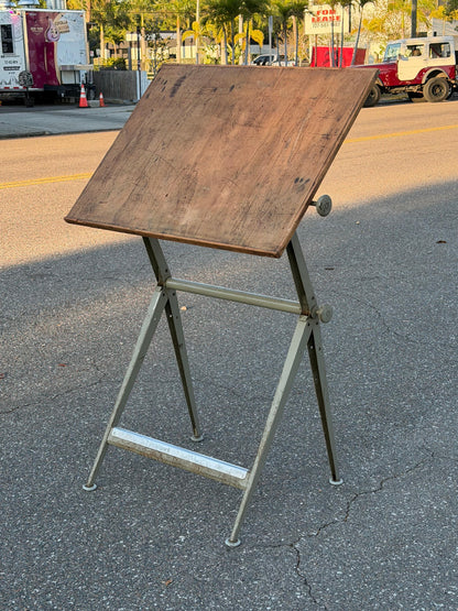 Frisman Vintage Original 1950s Wim Rietveld Friso Kramer Articulating Drafting Table Desk Patina