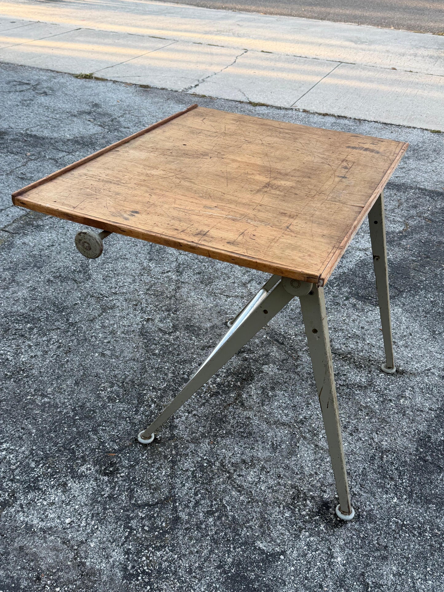 Frisman Vintage Original 1950s Wim Rietveld Friso Kramer Reply Drafting Table Desk Patina