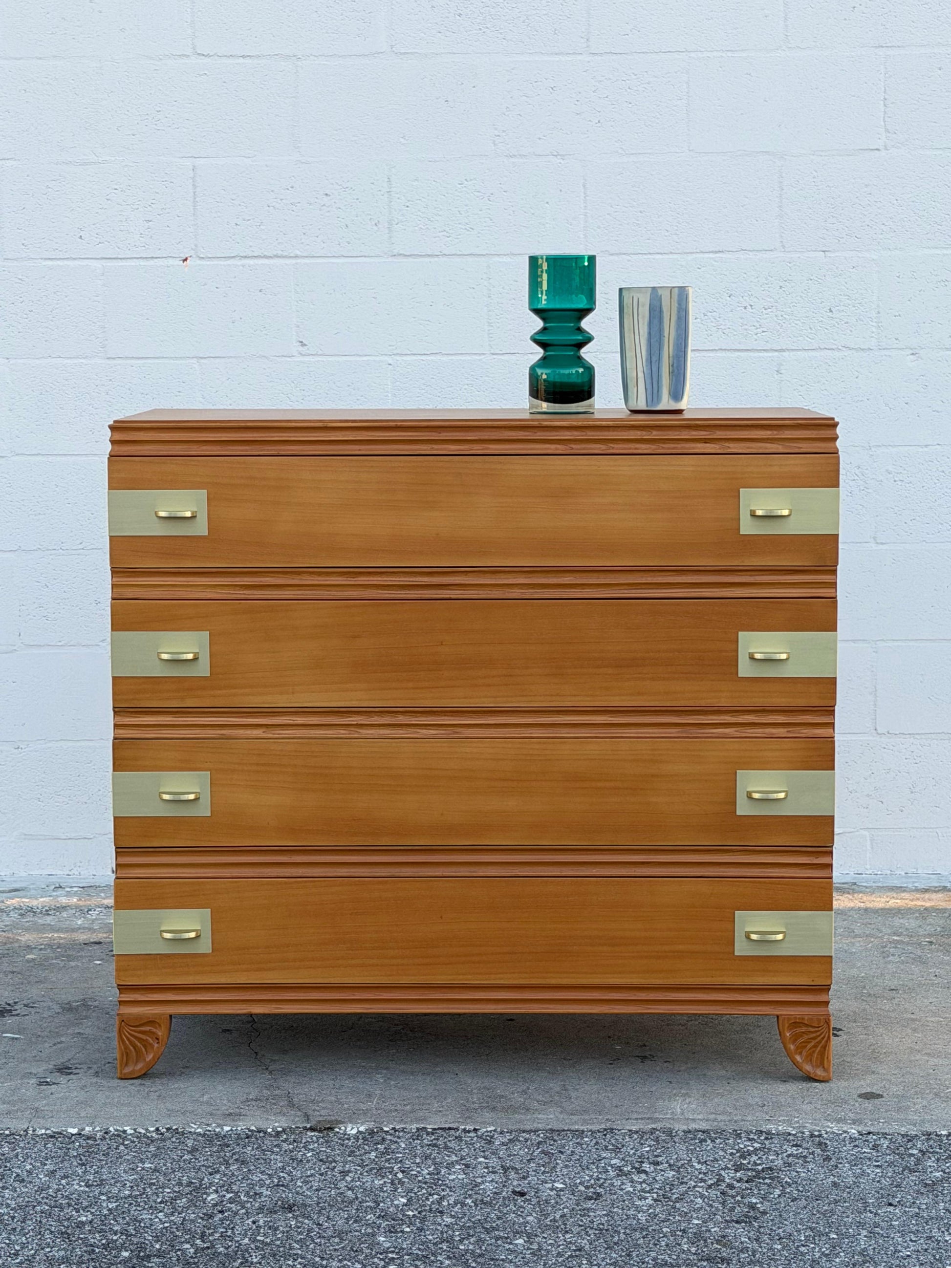 Frisman Vintage Classic John Stuart Dresser Brass Hardware 1940's Elegant