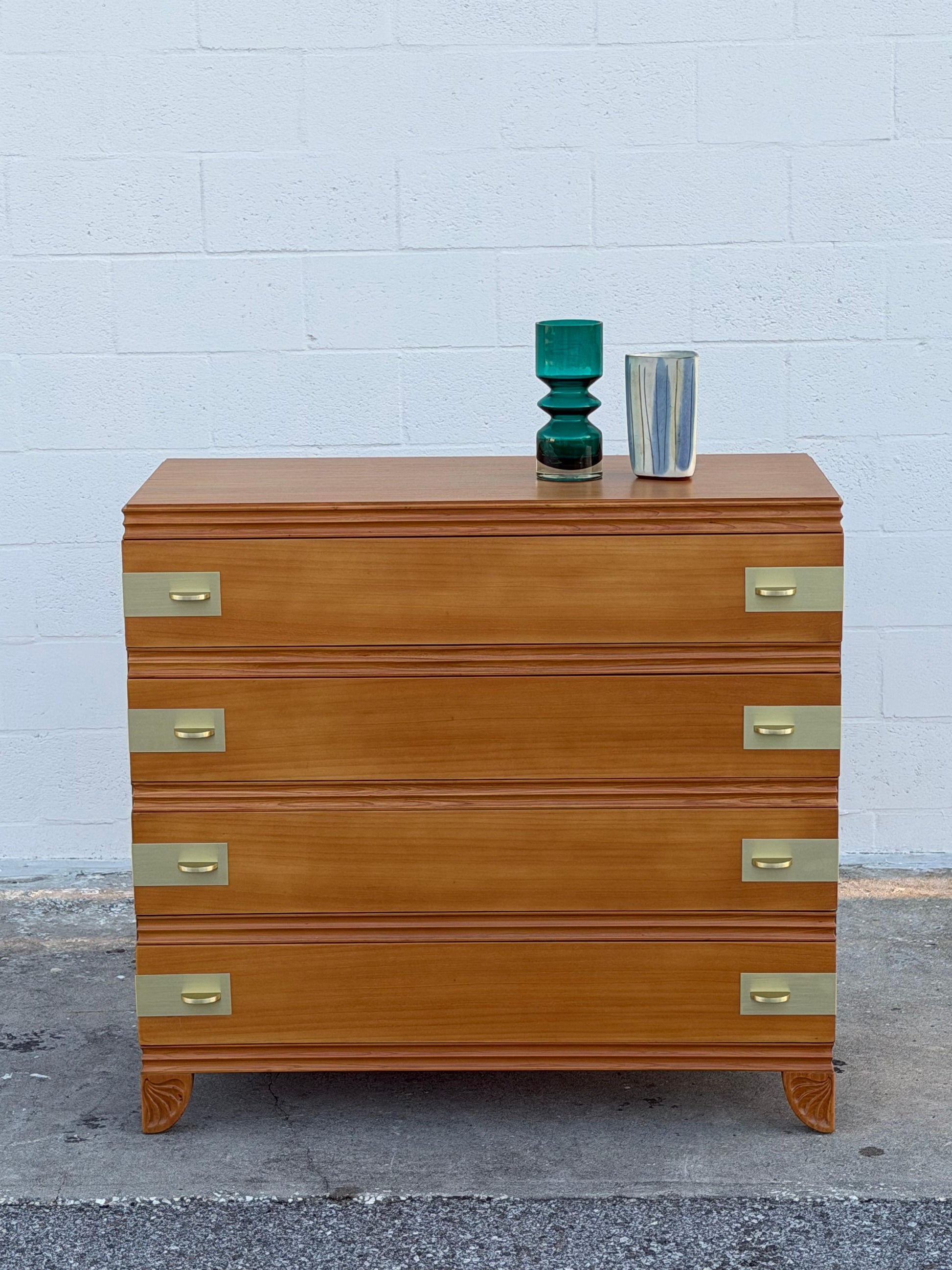 Frisman Vintage Classic John Stuart Dresser Brass Hardware 1940's Elegant